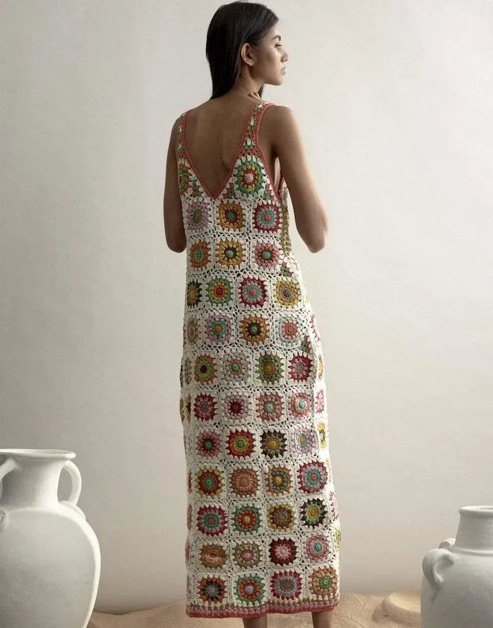 Alémais Crochet Midi Dress White Size AU 14 photo 2