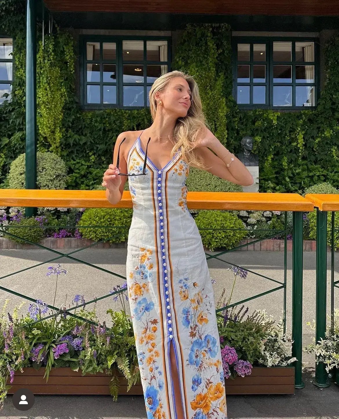 Zimmermann Halcyon Slip Midi Dress Orange Blue Floral Size 0 / AU 8 photo 2
