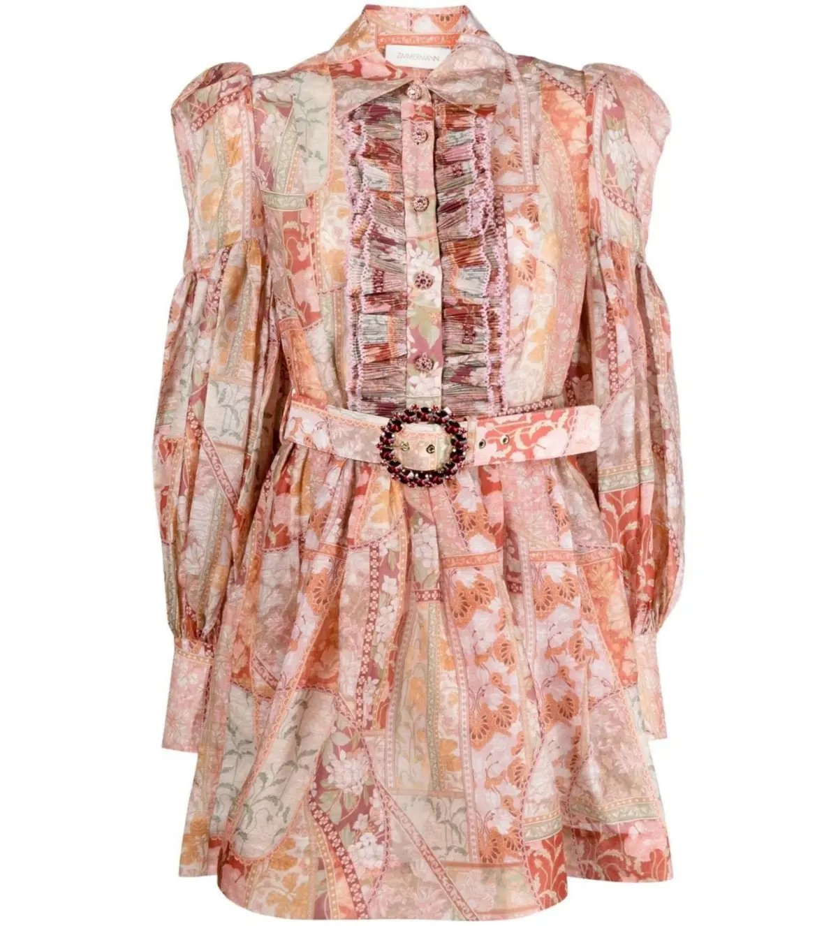 Zimmermann Kaleidoscope Tuxedo Frill Mini Dress Size 0 / AU 8 photo 5