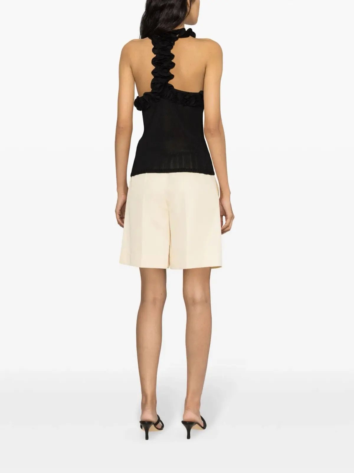 Zimmermann Matchmaker Ruffled Tank Top Knit Black Size 0 / AU 8 photo 4