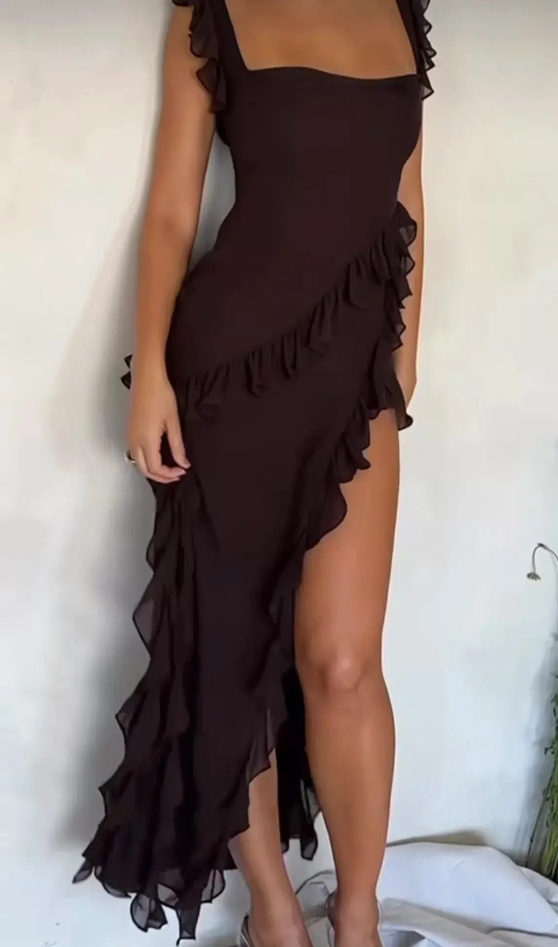 House Of CB Ariela Ruffle Maxi Dress Brown Size S / AU 8 photo 6