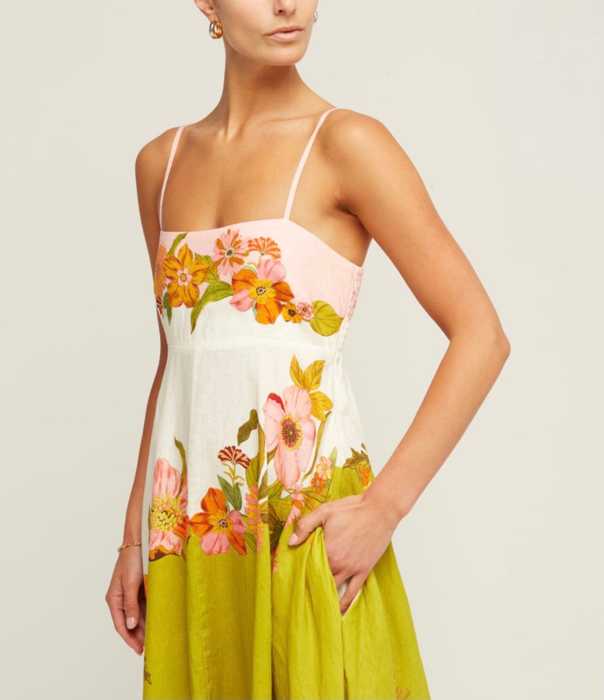 Alemais Silas Linen Dress in Multi photo 2