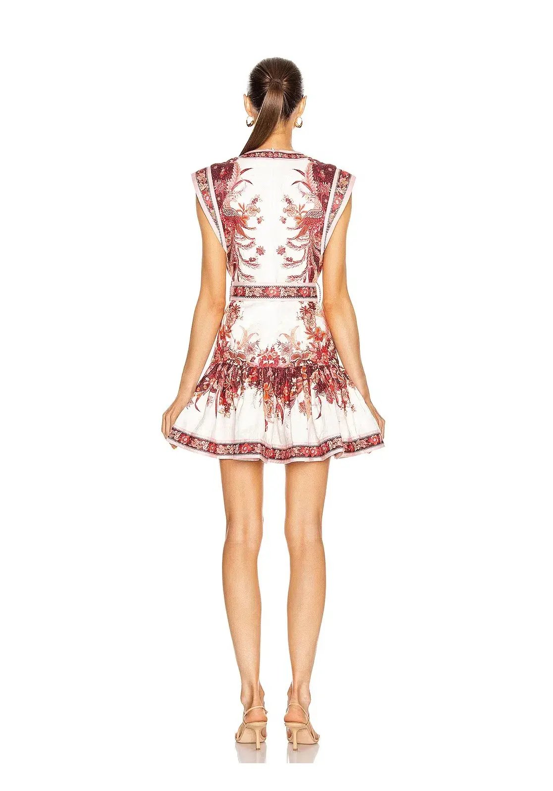 Zimmermann Wavelength Fluted Mini Dress Red Phoenix Size 2 / AU 12 photo 3