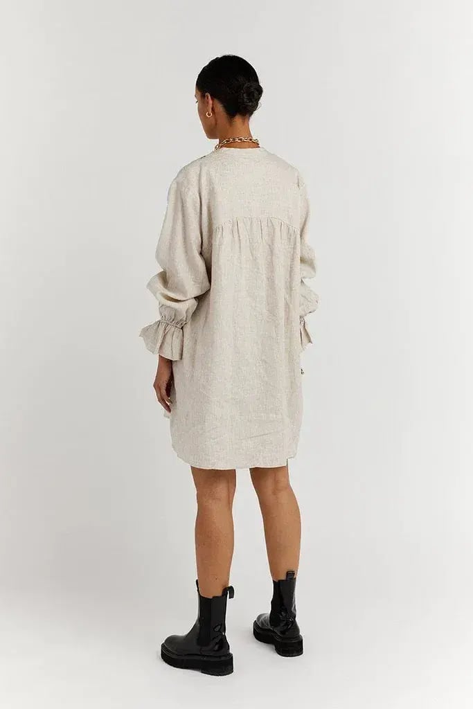 Dissh India Linen Mini Dress Natural Size 6 photo 3