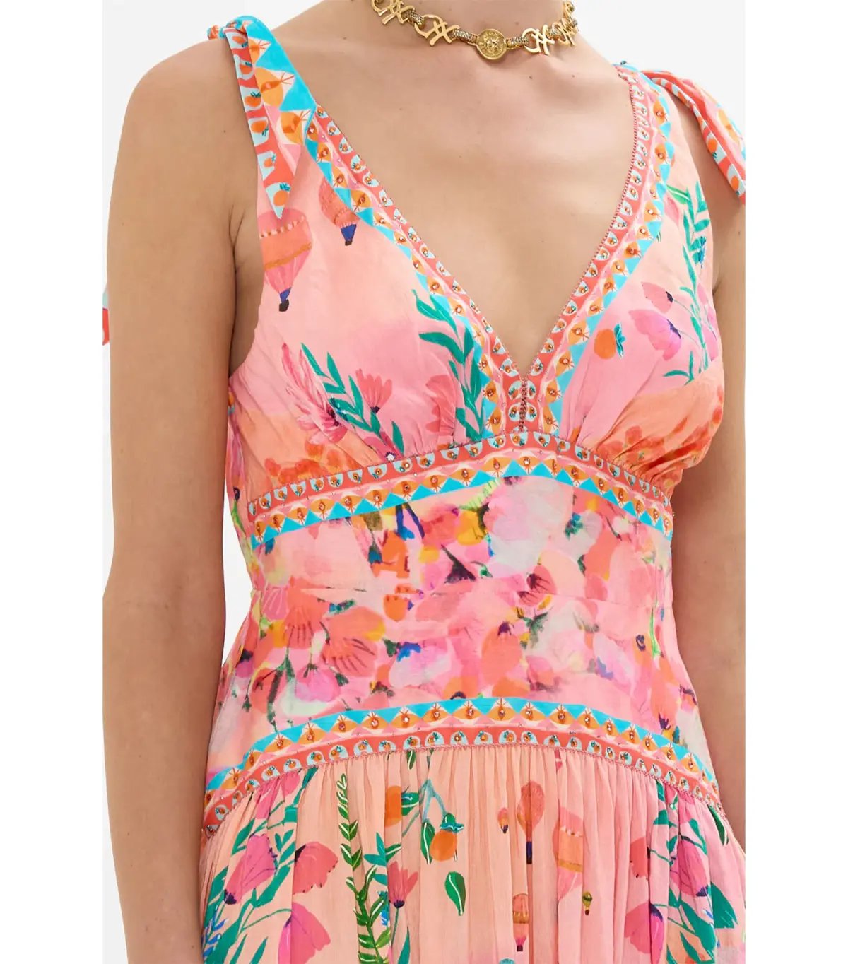 Camilla Tie Shoulder Dress in Sister Sunset Size AU 10 photo 4