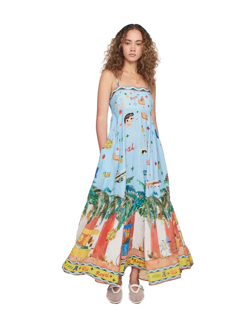 ALEMAIS All Aboard Midi Sundress Size 10 Au photo 5