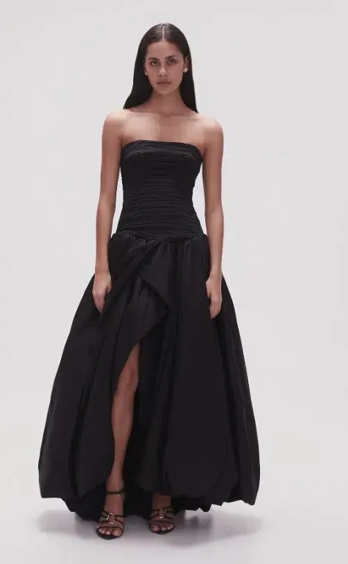 Aje Violette Bubble Hem Maxi Dress Black Size 10 photo 2