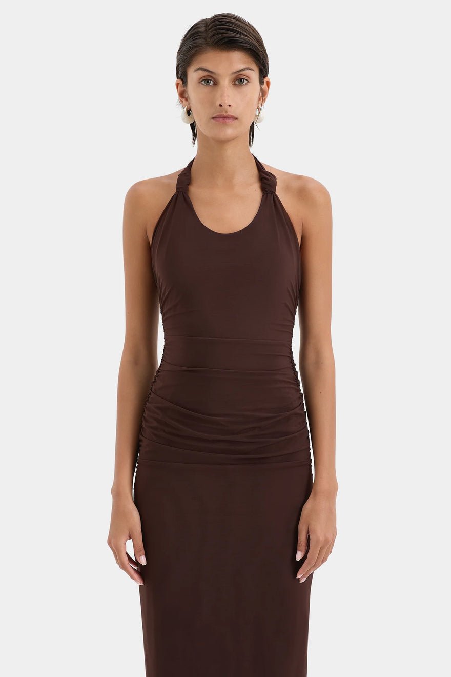 Sir The Label Jacques Knot Midi Dress - Chocolate photo 2