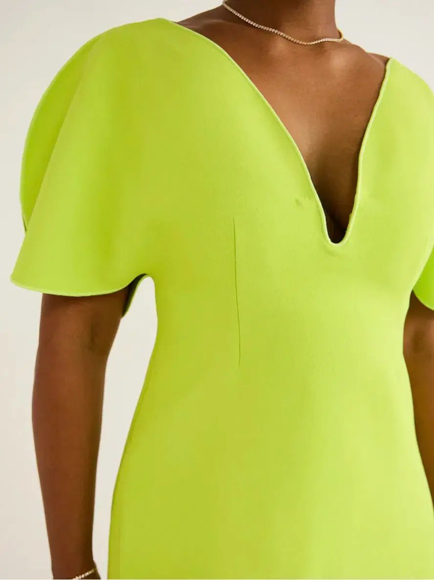 Acler Rogeron Mini Dress Citron Size 8 photo 4