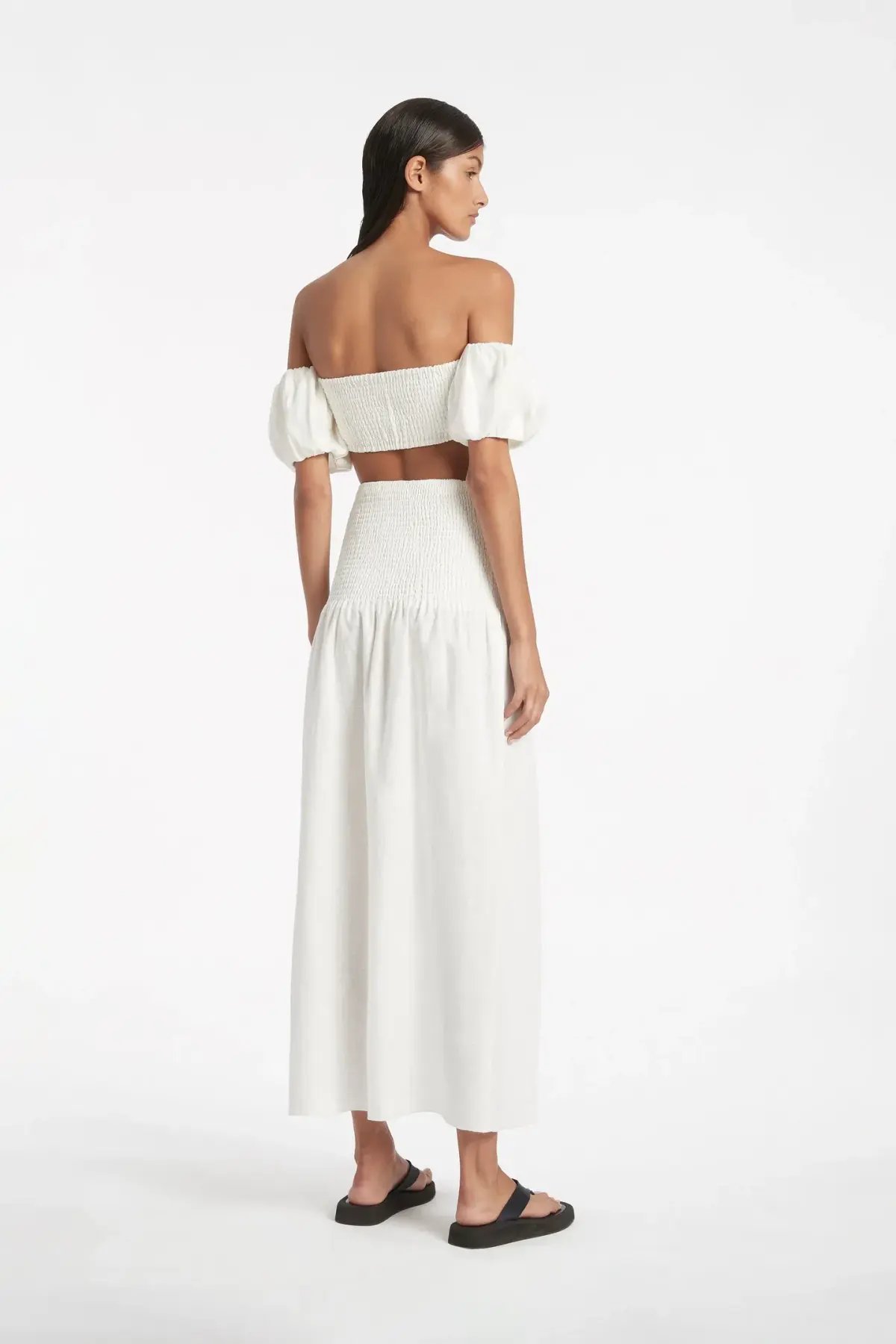 Sir the Label Lotte Bandeau & Alena Ruched Maxi Skirt Set White Size 1 photo 3