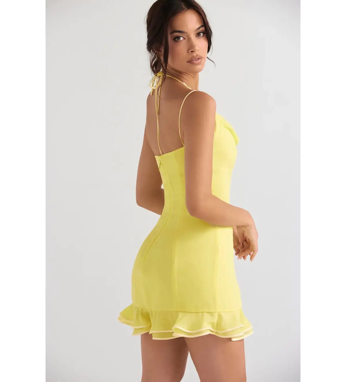 House of CB Rossella Ruffle Mini Dress in Yellow Size S / AU 8 photo 3