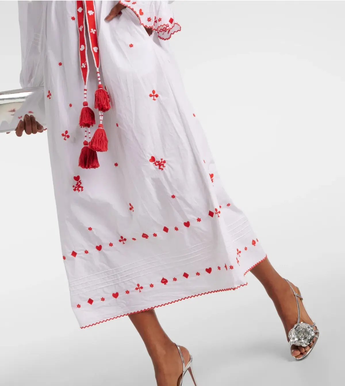 Alemais Hearts Embroidered Dress White Size 8 photo 6