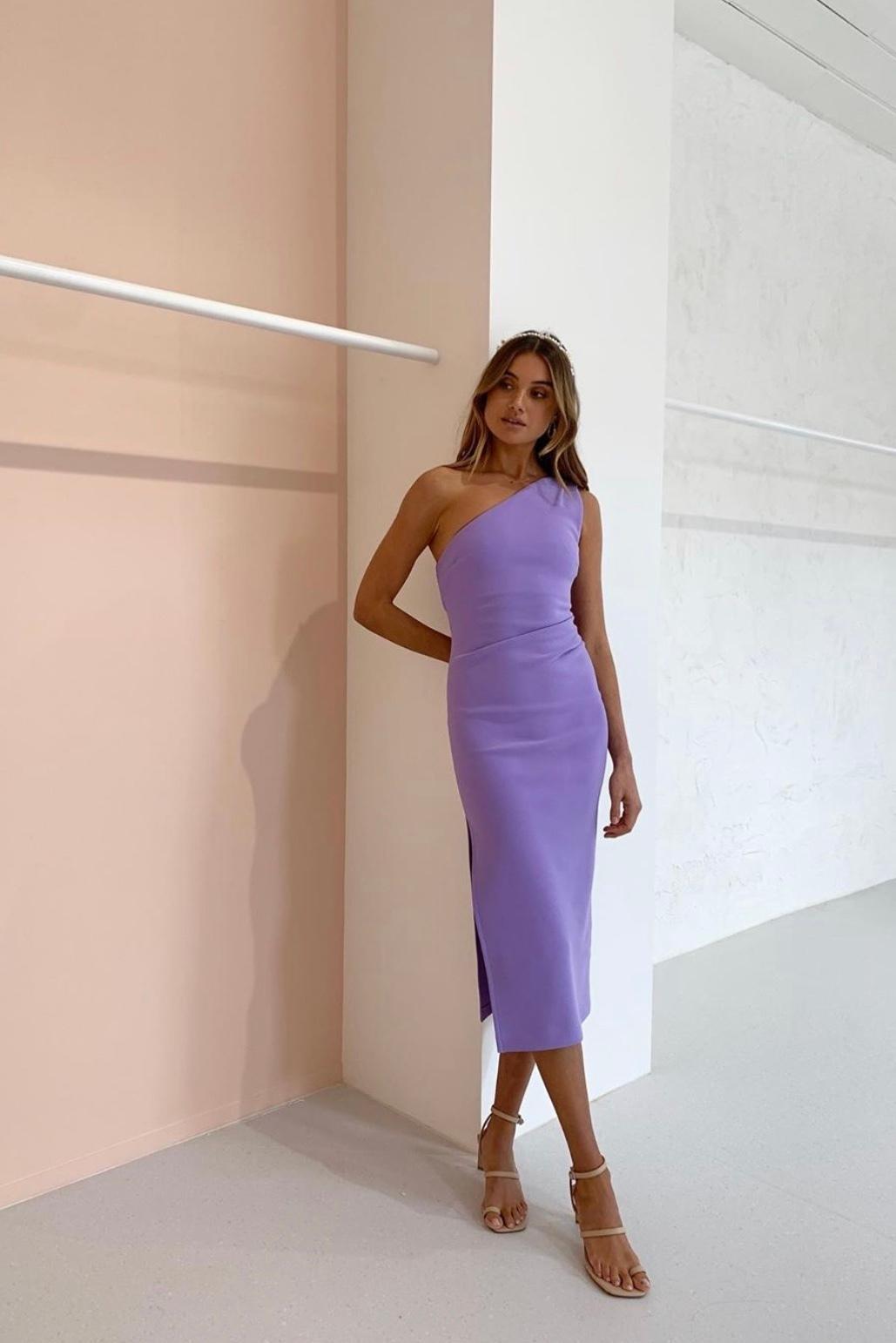 Bec and Bridge Gemma Asym Midi Dress Violet Size 6 photo 2