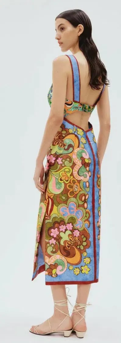 Alemais Dreamer Corset Midi Dress Floral Size 8 photo 3