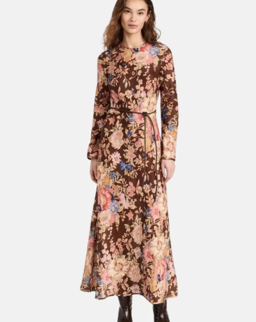 Zimmermann August Bias Dress Chocolate Floral photo 2