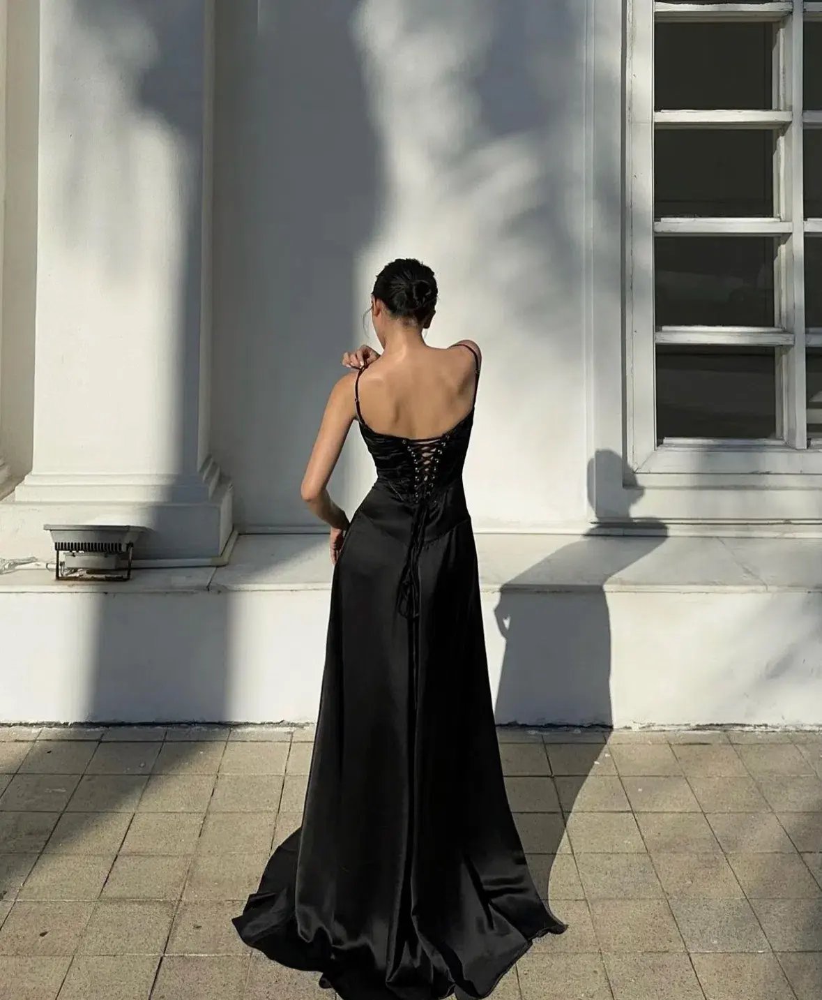 House of CB Anabella Lace Up Corset Maxi Dress in Black Size S /AU 8 photo 6