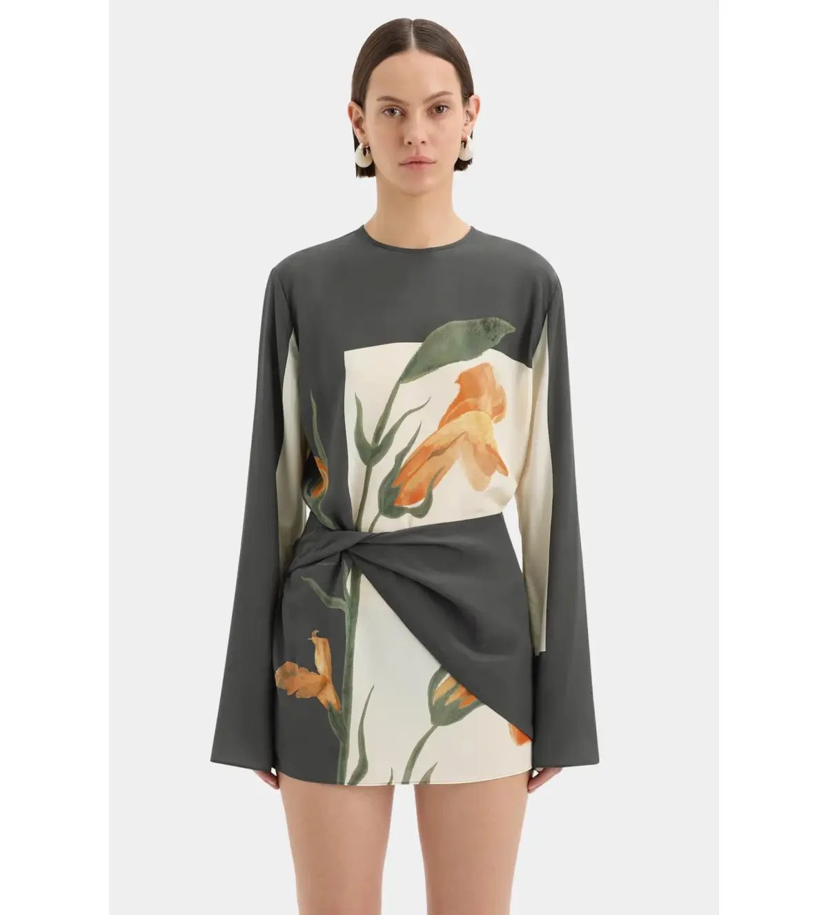 Sir the Label Constance Twist Mini Dress Iris Floral Size AU 10 photo 4