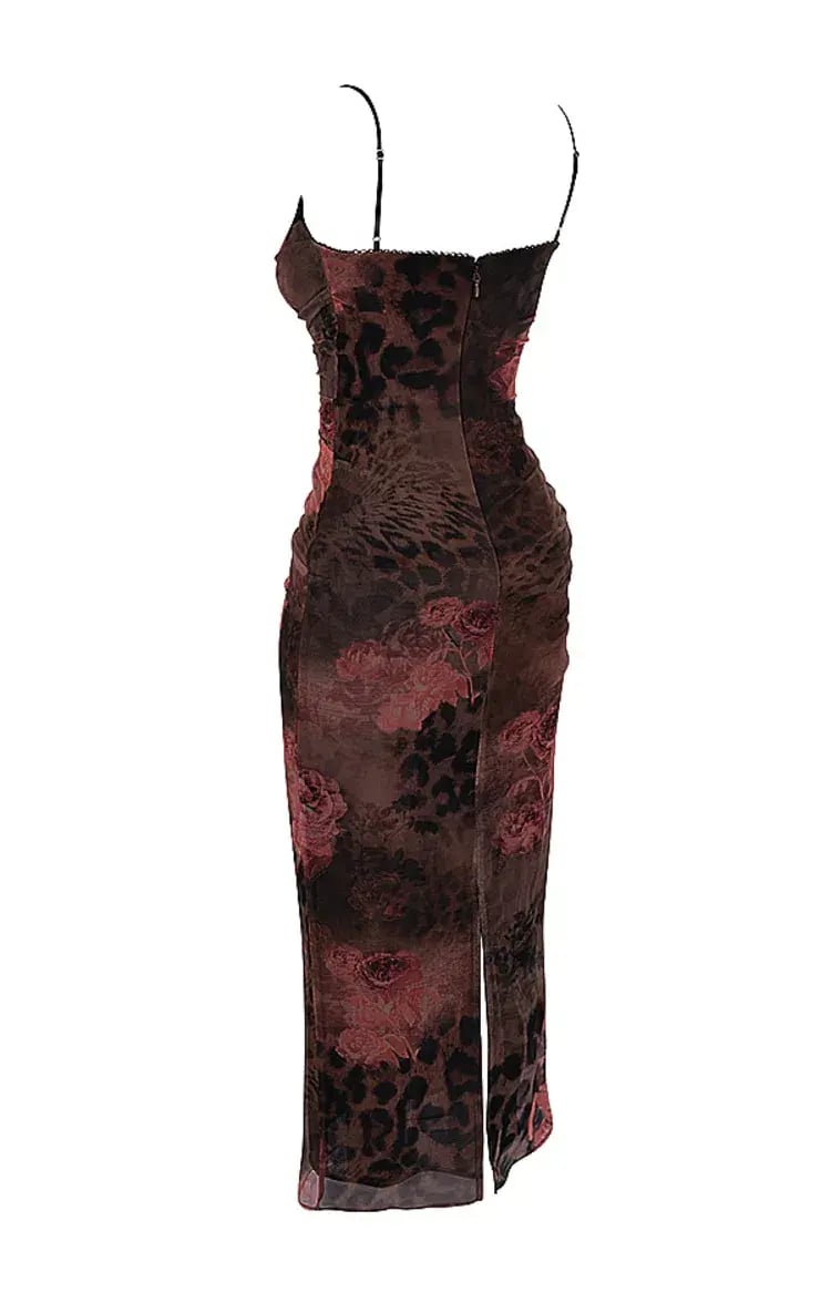 House of CB Nalini Midi Dress Floral & Leopard Print Size XL /Au 14 photo 6