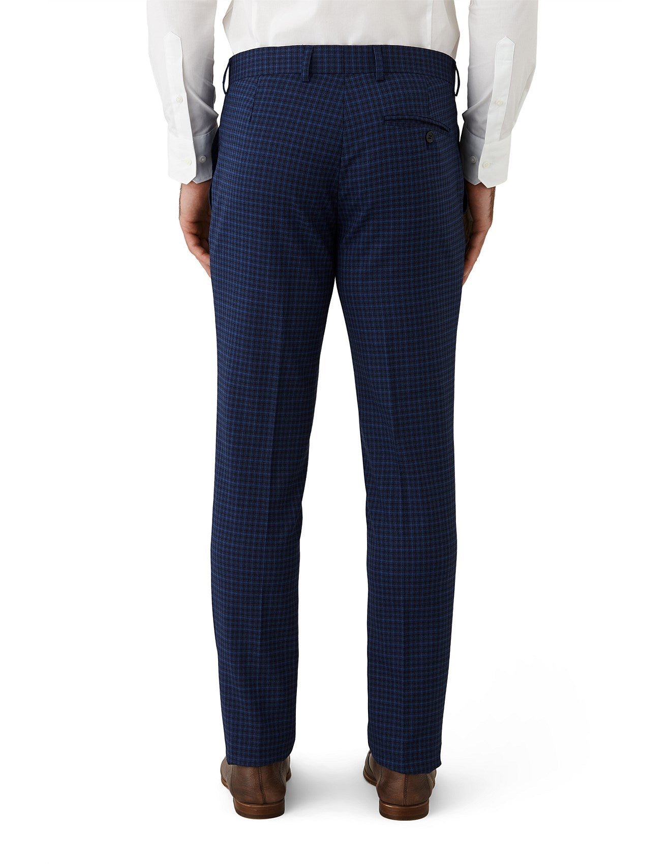 Uber Stone Blue Lewis Check Suit Trouser photo 3