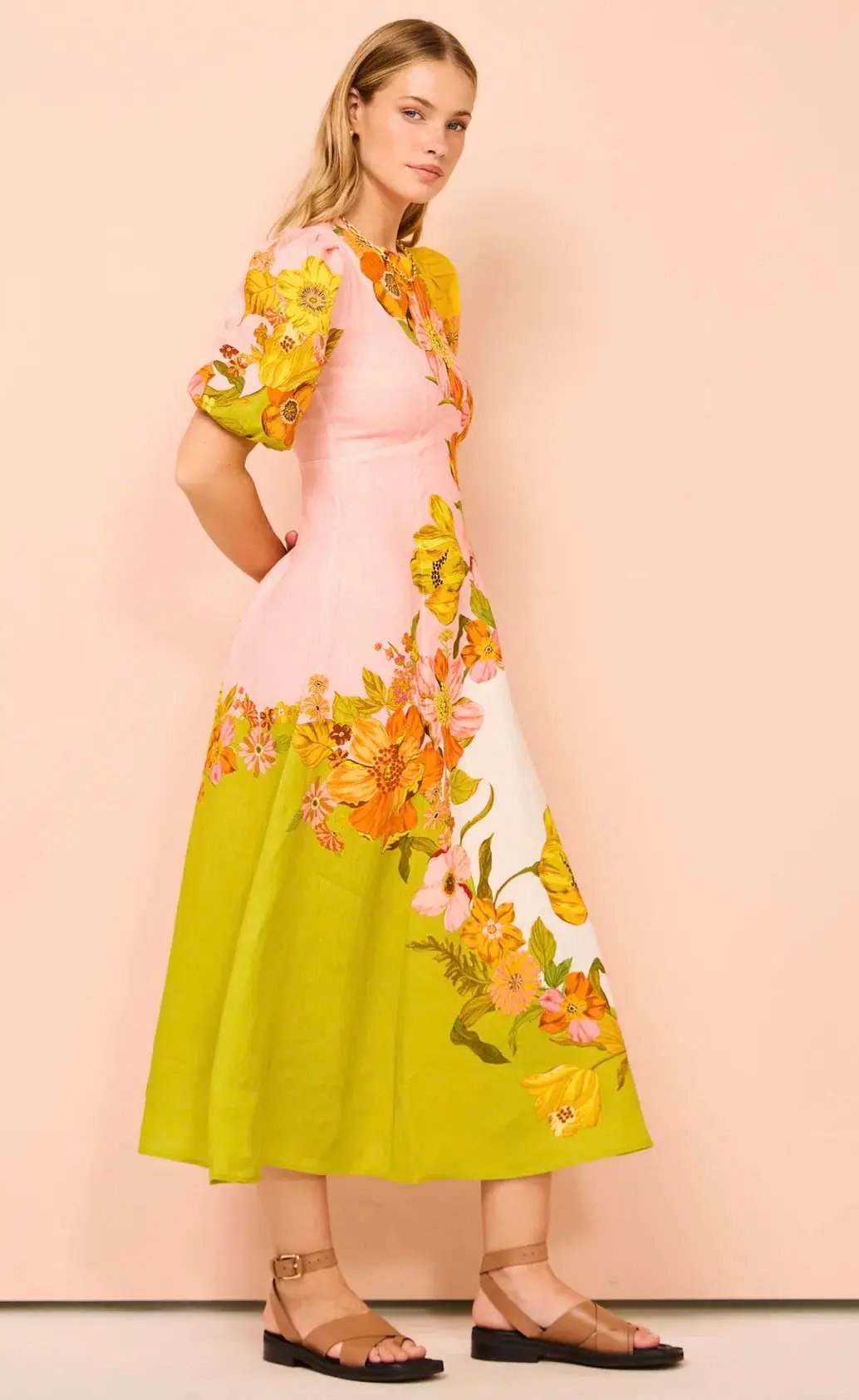 Alemais Silas Midi Dress Floral Size AU 16 photo 5