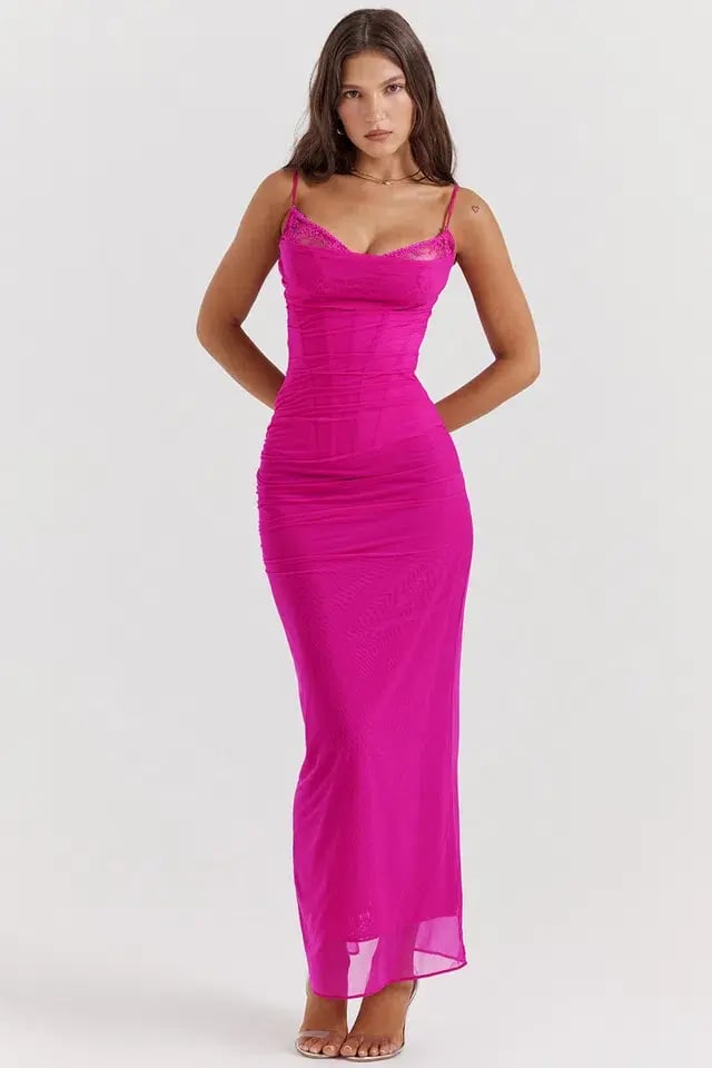 House Of CB Nalini Dress Fuchsia Size L / Au 12 photo 2