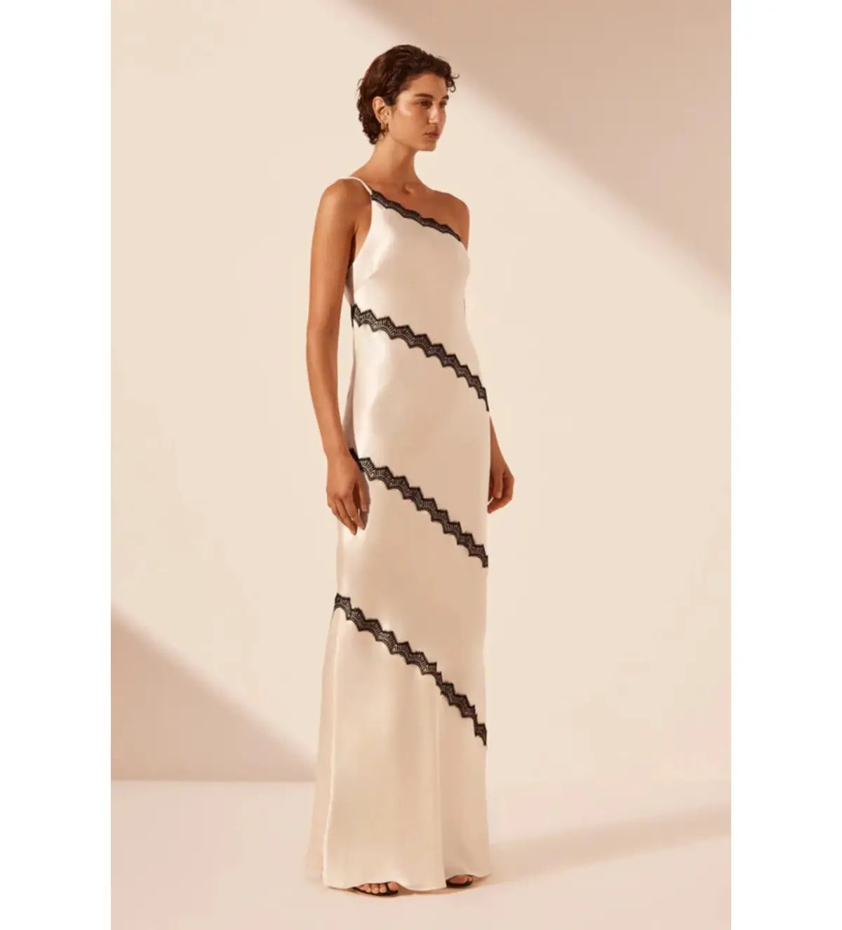 Shona Joy Camille Lace Asymmetrical Maxi Dress Size 8 photo 2