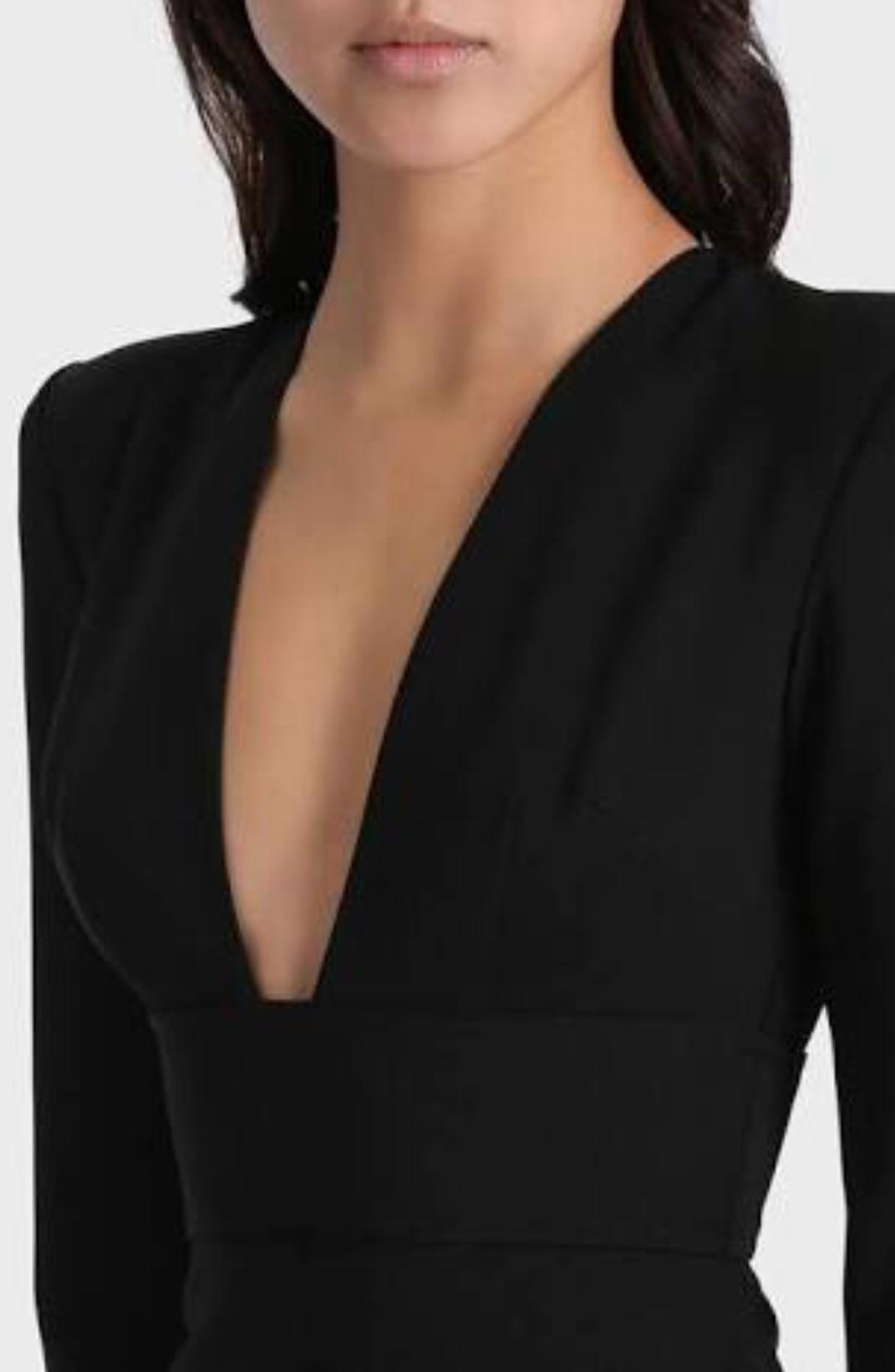 Alex Perry Black Maura V Pencil Dress Size 10 photo 3