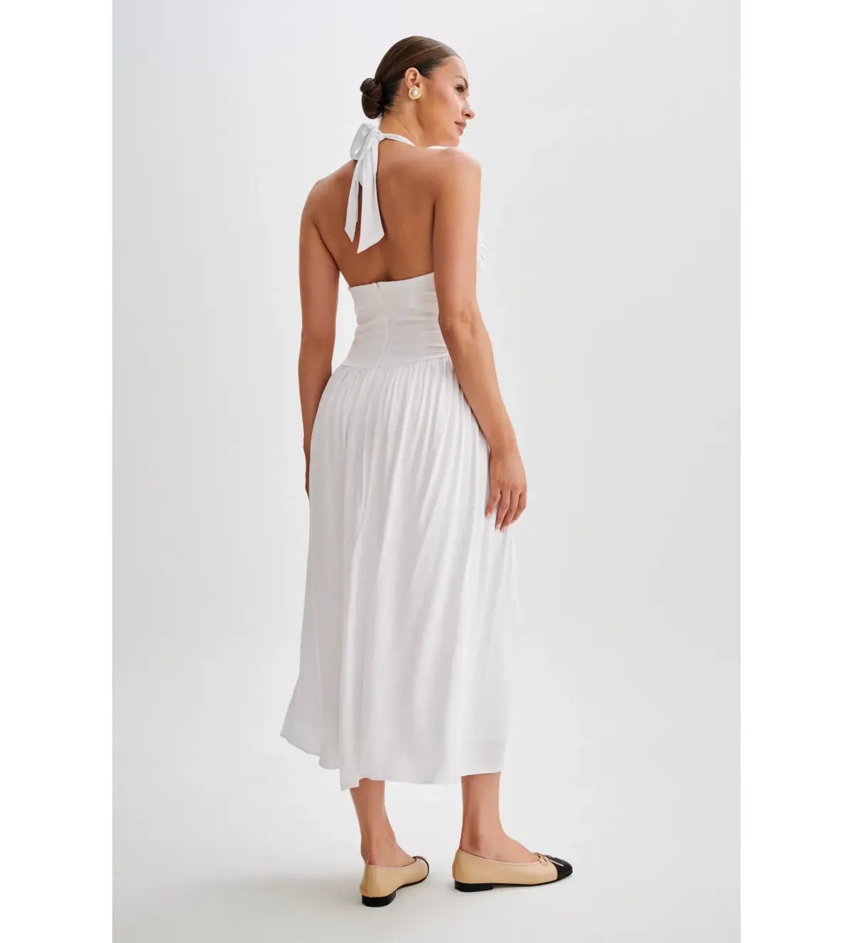 Meshki Harriette Halter Midi Dress in White Size XS / AU 6 photo 3
