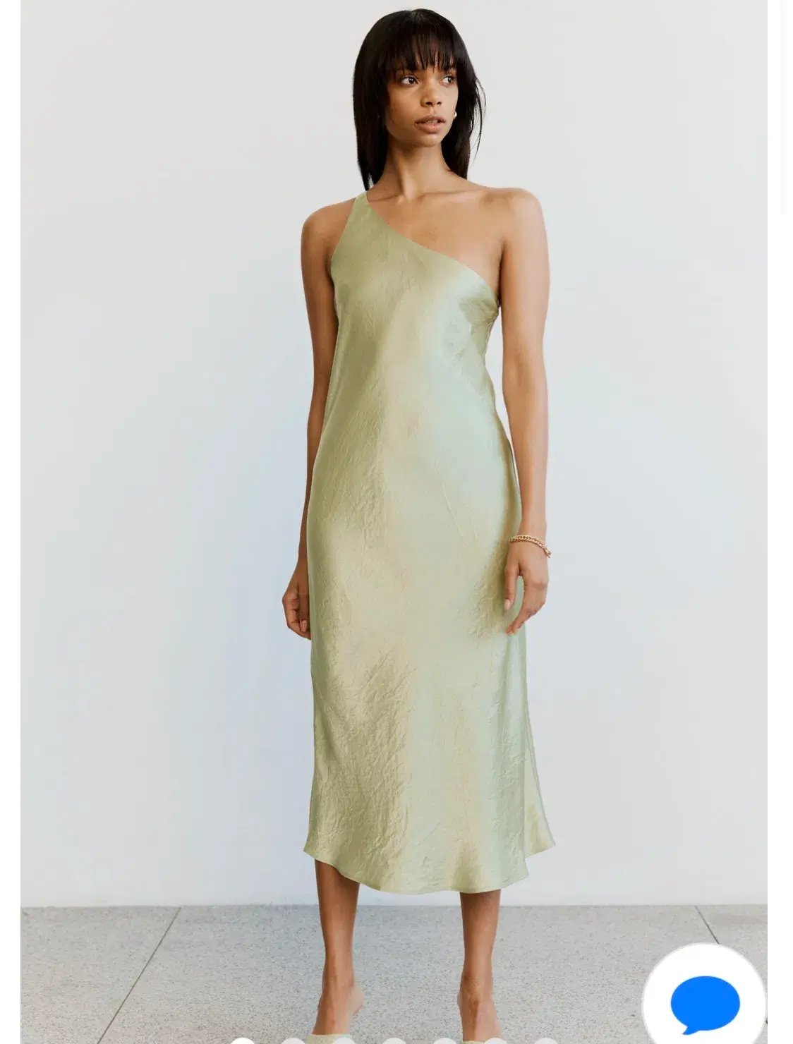 Third Form Crush Bias One Shoulder Midi Dress Apple Green Size 8 photo 6
