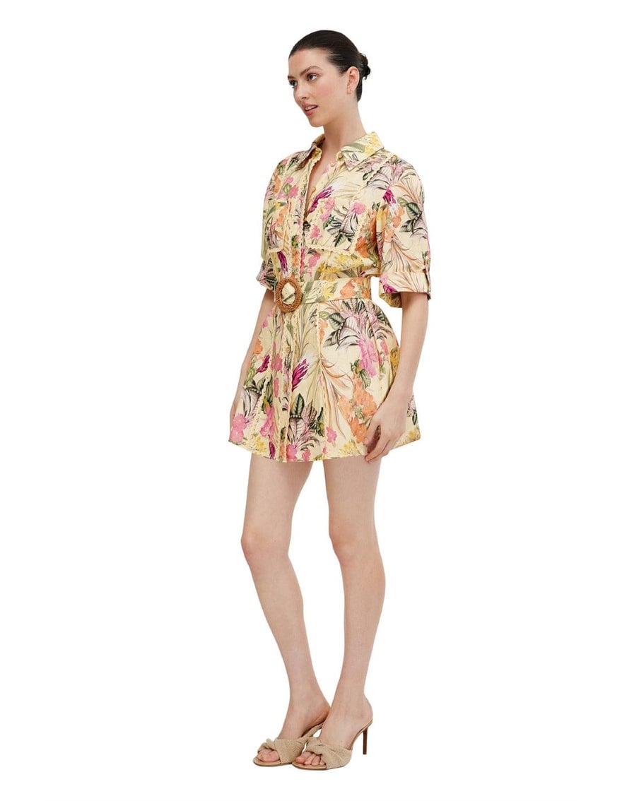 Significant Other Lark Mini Dress in Honey Botanical photo 3