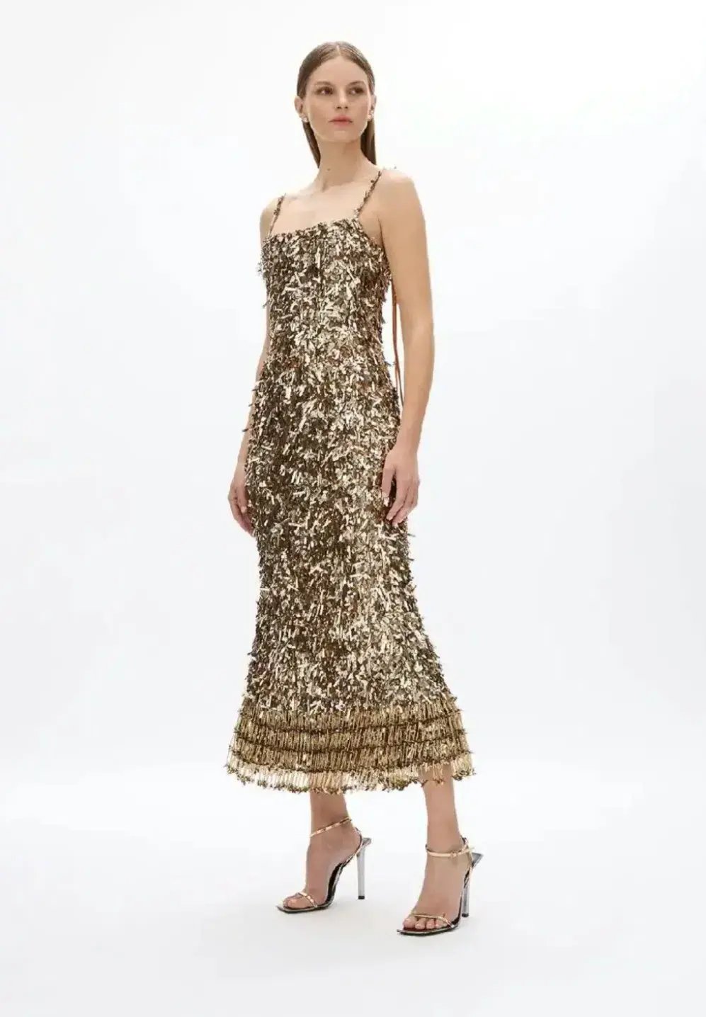 Rachel Gilbert Posie Dress Gold 3/AU12 photo 2