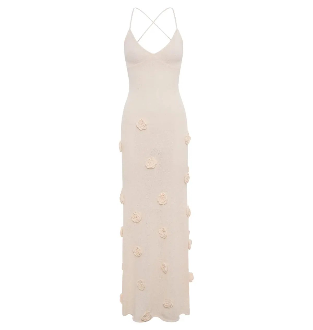 Meshki Suki Knit Maxi Dress With Flowers Nude Size Small / AU 8 photo 5