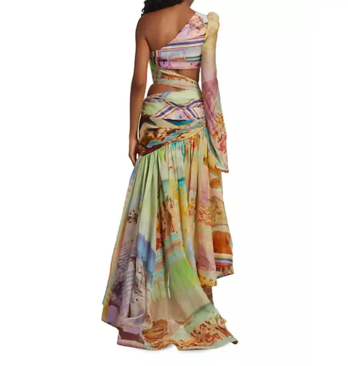 Zimmermann Tama Asymmetrical Dress in Poster Print Size 0 / AU 8 photo 3