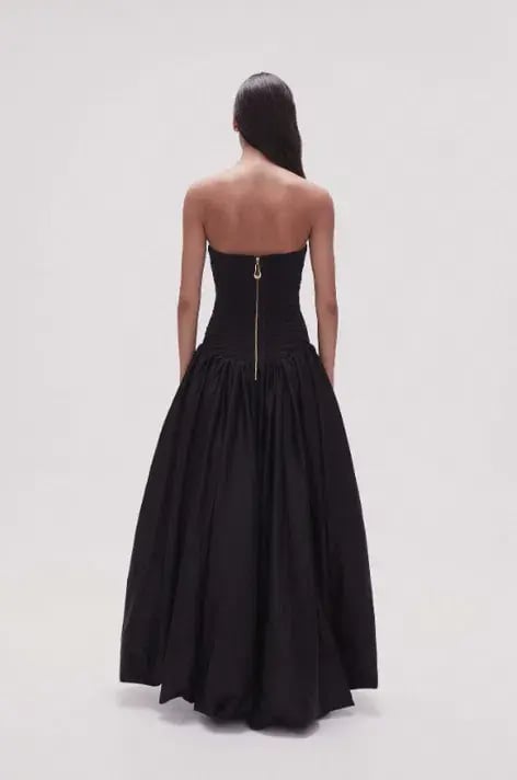 Aje Violetta Bubble Hem Maxi Dress Black Size 10 photo 3