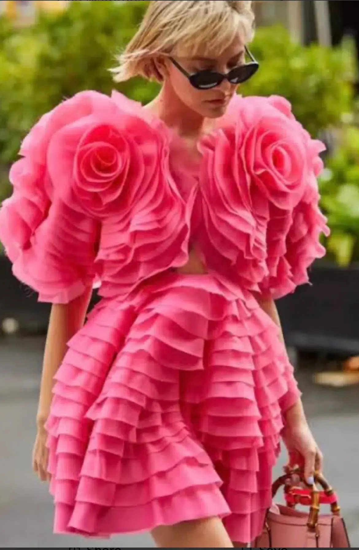 Aje Amour Ruffle Mini Dress Berry Pink Size 8 photo 3