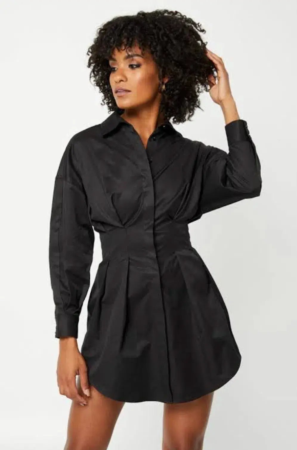 Mossman A New Light Shirt Mini Dress Black Size 8 photo 2