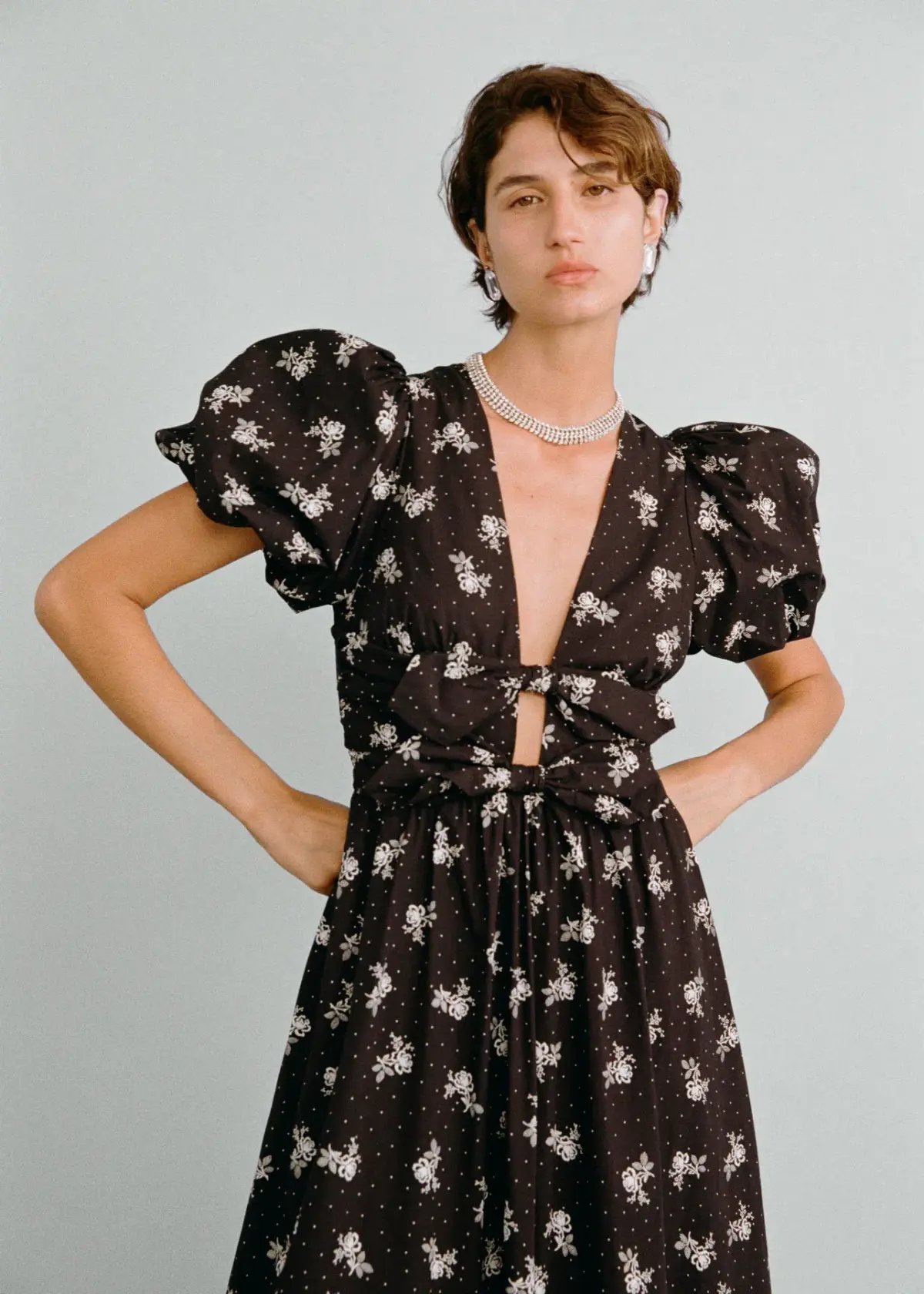 Lovaan Devon Dress Vintage Rose Black Size 12 photo 2