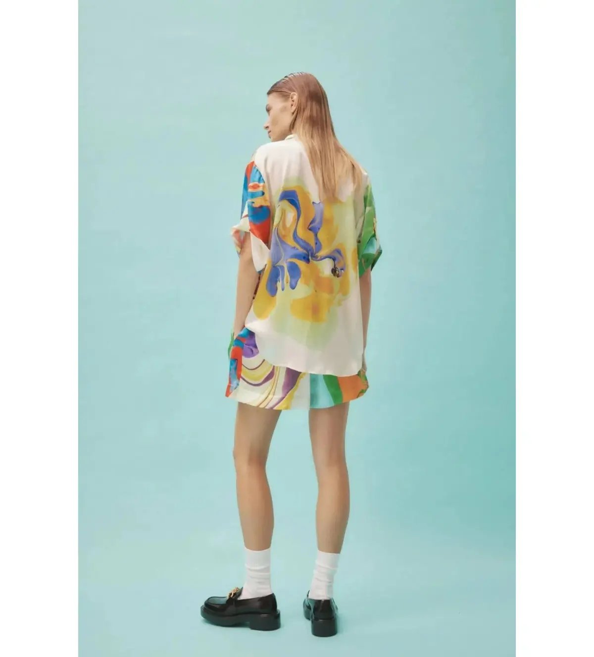 Alemais Luca Silk Shirt and Short Set Multi Size 16 photo 4