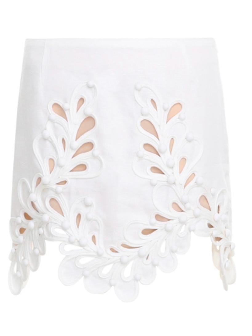 Zimmermann Brightside Rouleaux Bodice Size 8 and Mini Skirt Size 6 Set Ivory photo 6