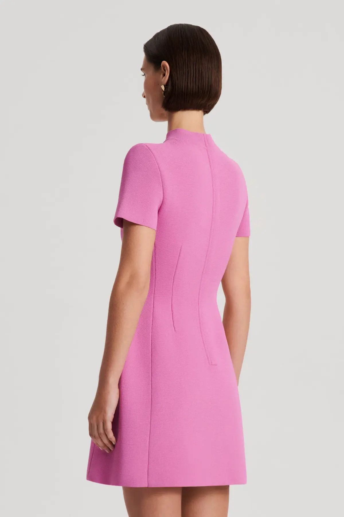 Scanlan Theodore Crepe Knit Peplum Mini Dress Peony Size XS / AU 6 photo 3