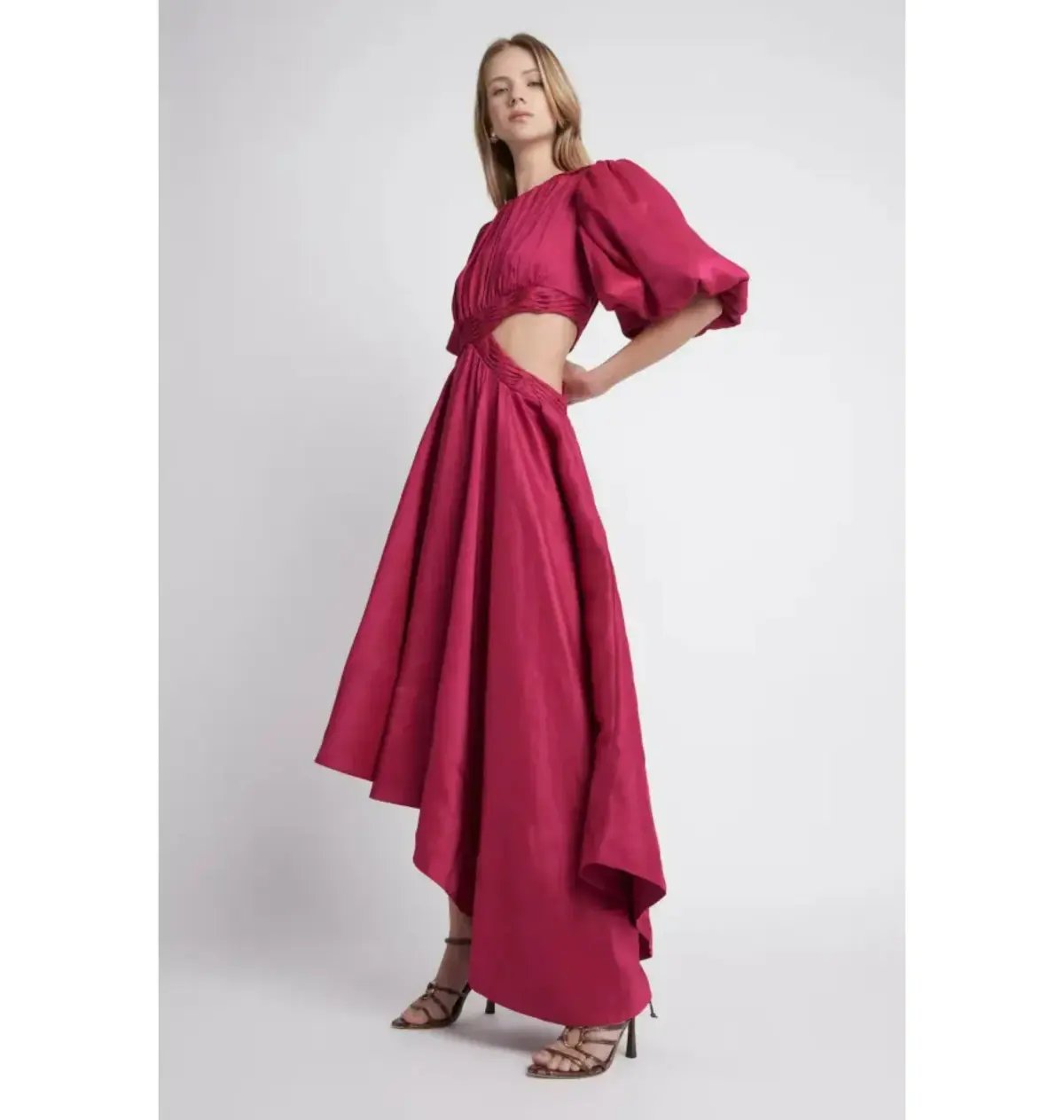 Aje Tidel Tucket Cut Out Midi Dress Pink Size AU 8 photo 3