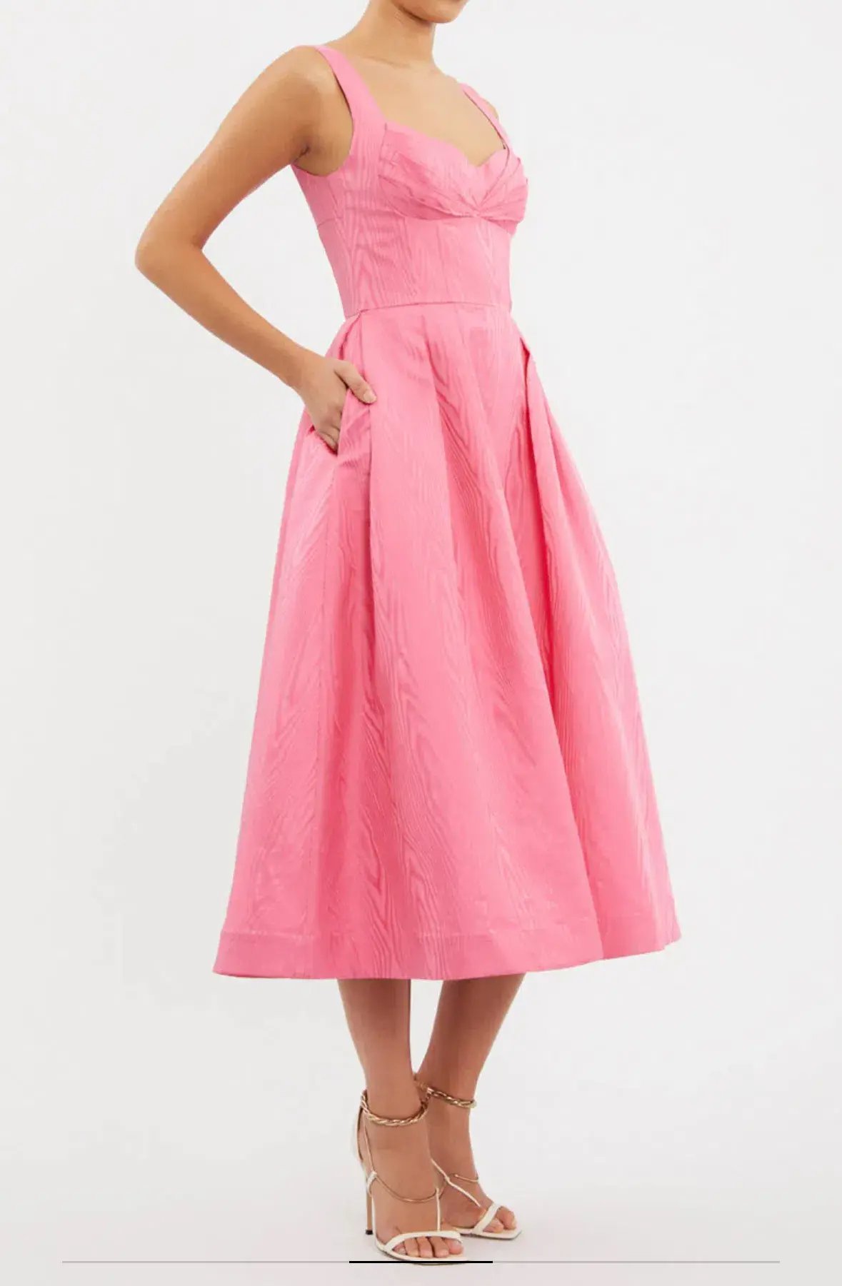 Rebecca Vallance Carmelita Midi Dress Pink Size 14 photo 2