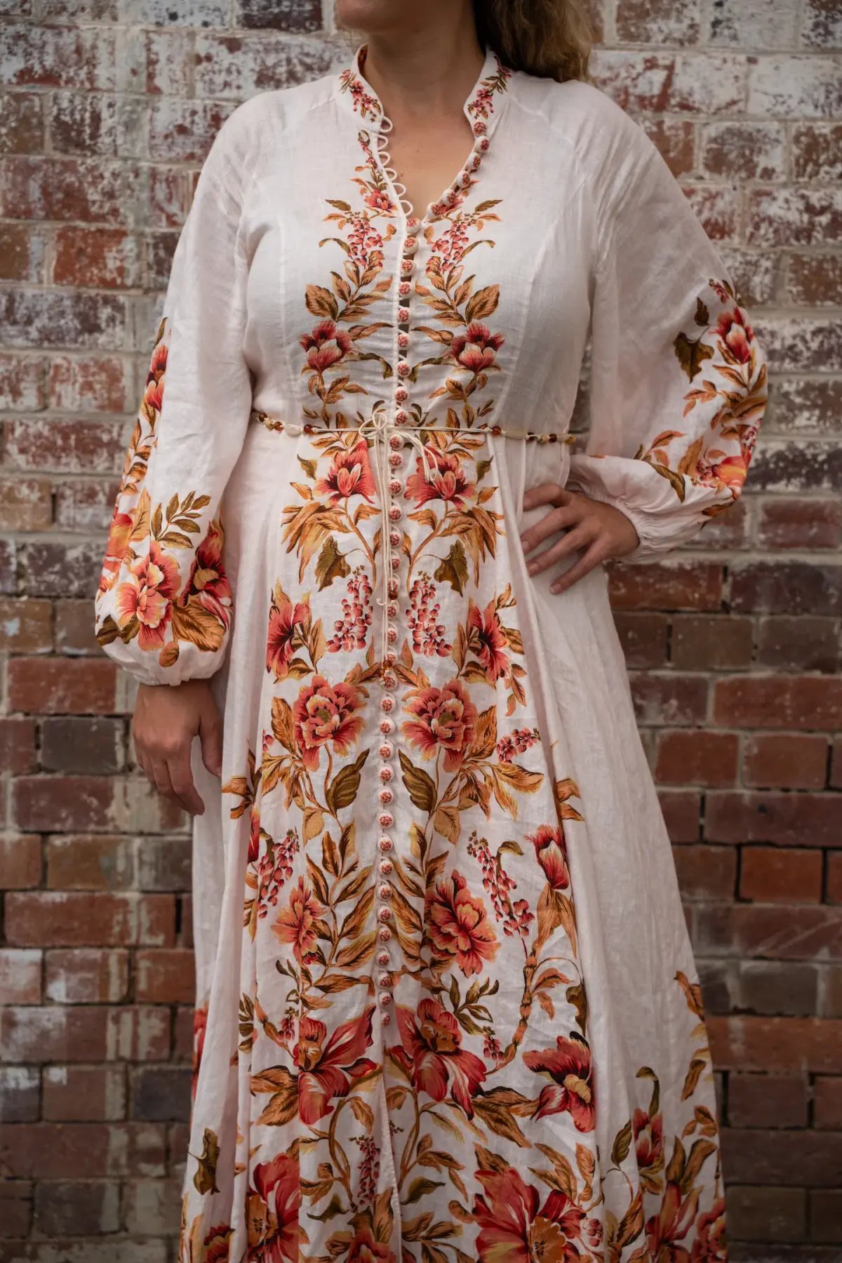 Zimmermann The Vacay Billow Long Dress in Peach Floral Size 4/Au 16 photo 6