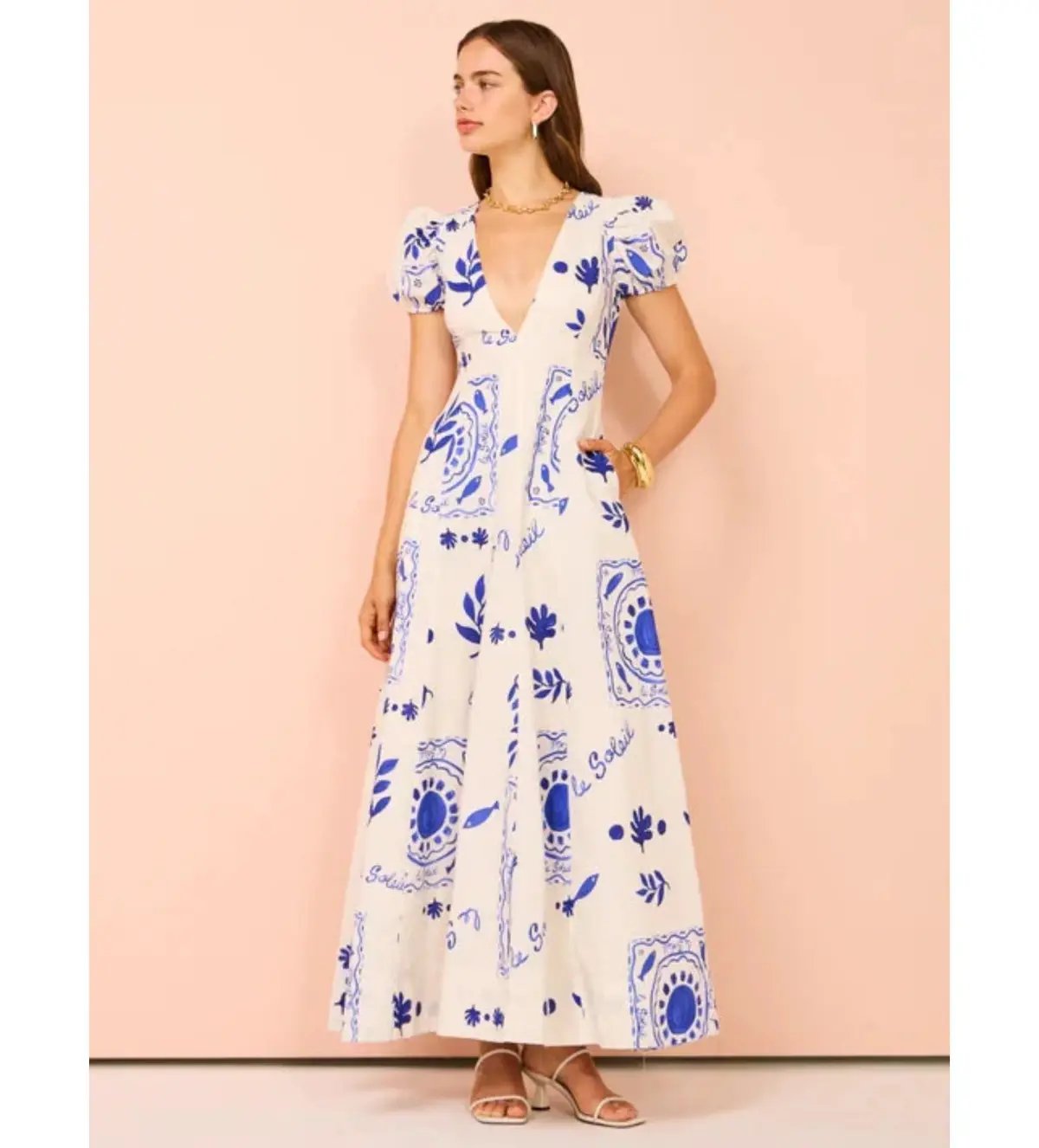By Nicola S/S Wavy Maxi Dress in Le Soleil Size 8 photo 3