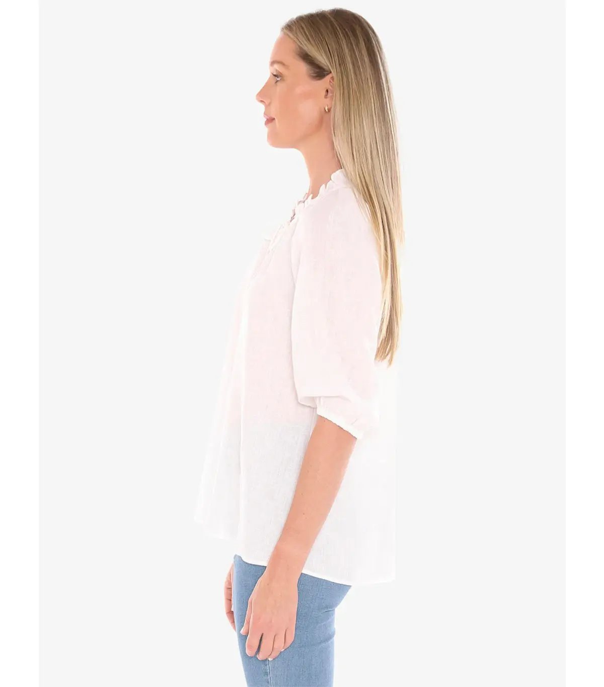 Jump Ruffle Neck Top White Size AU 16 photo 4