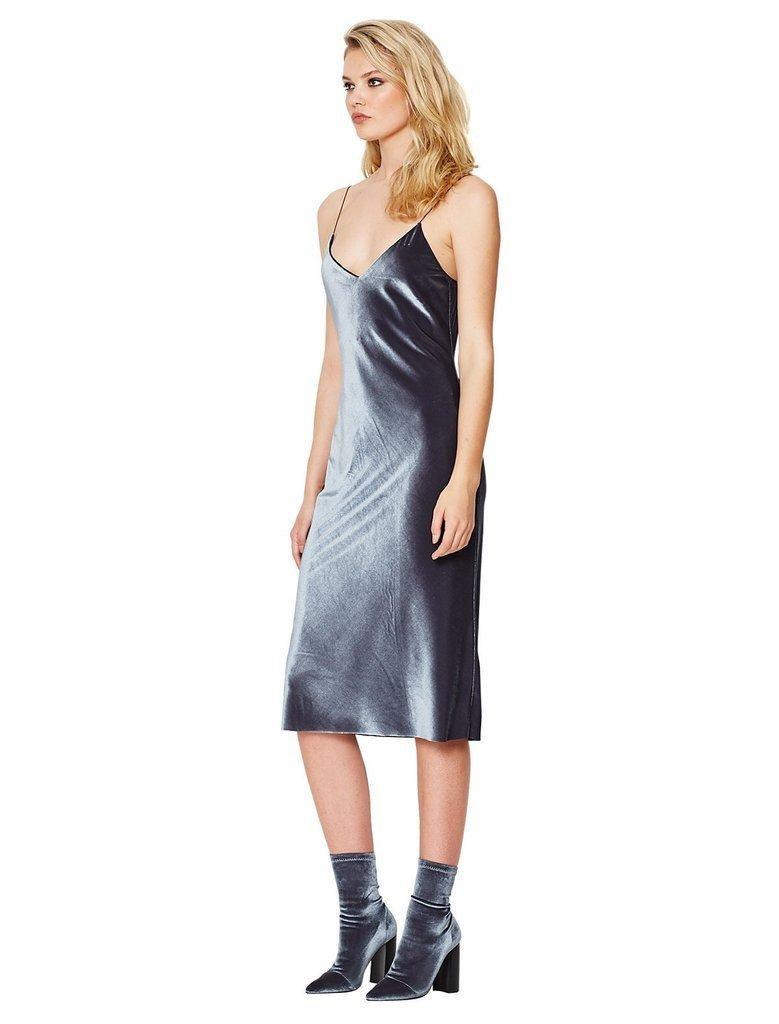 Bec & Bridge Shadow Velvet Dress Blue Size AU 8 photo 3