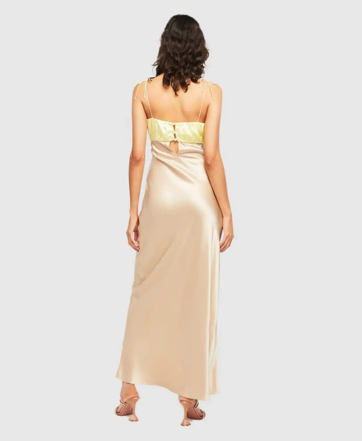Ginia Sophia Maxi Dress Lime/Mink Size 6 photo 3