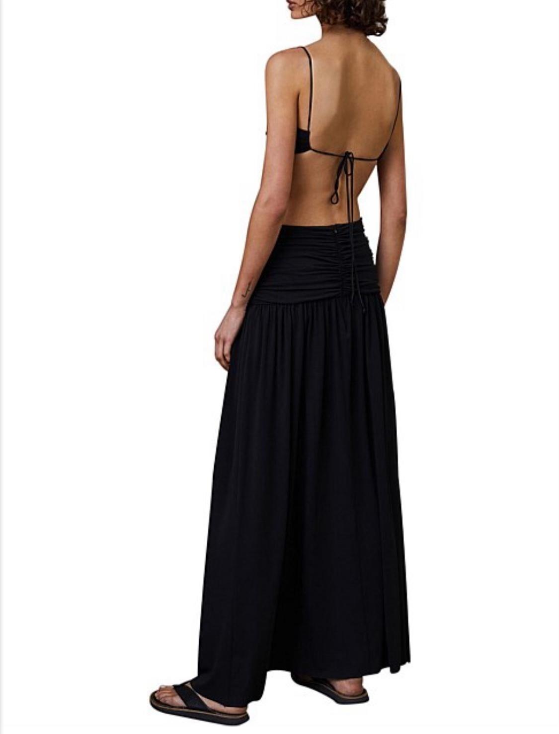 BEC & BRIDGE MINX SLEEVELESS BLACK TIE-BACK MIDI DRESS photo 2