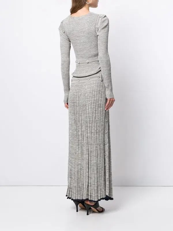 Christopher Esber Ribbed Knit Deconstruct Dress Grey Size XS photo 4