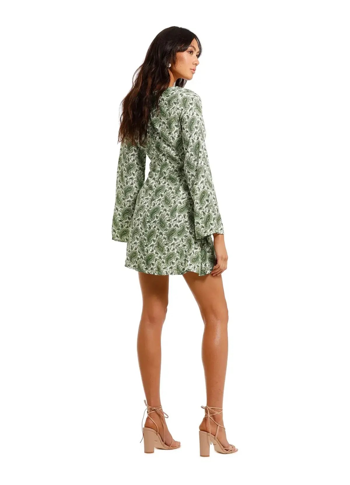 Faithfull the Brand Thomasina Dress Green Print Size 8 photo 3